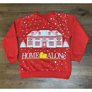 Home Alone House Light Up Ugly Christmas Sweater Sweatshirt Holiday Large EUC!